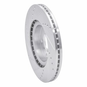 Infiniti G35 Brake Rotor (1) - Front Right - R1 Concepts - Drilled & Slotted - Silver - `03-`05